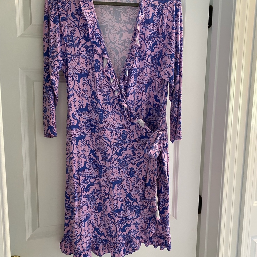 Lilly Pulitzer Pink and Blue Wrap Dress/Skort